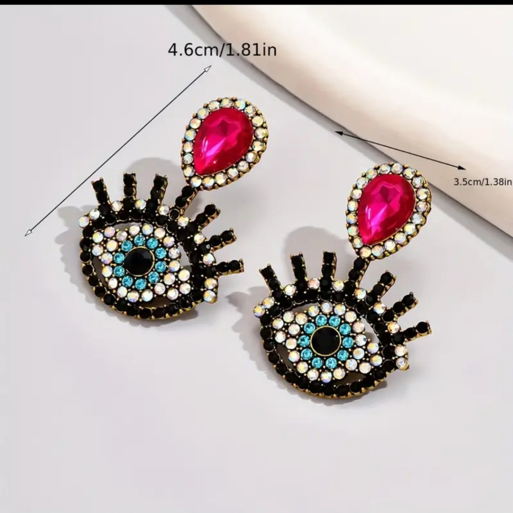 Exquisite Eye Design Rhinestone Studded. NWT - Picture 3 of 6